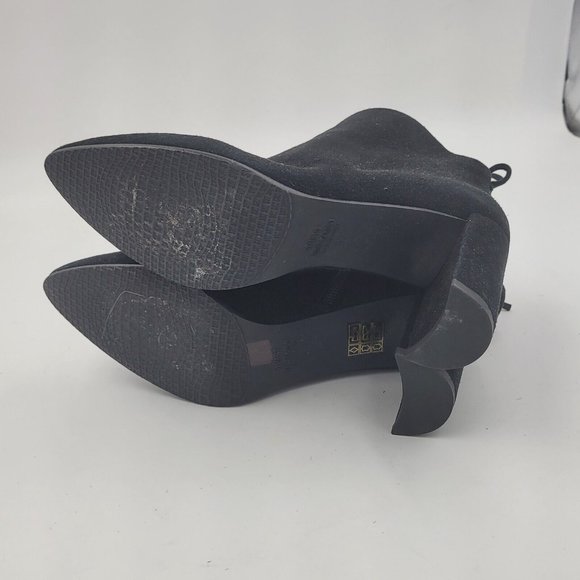 Stuart Weitzman " Lofty " Black Suede Side Zip Back Tie Ankle Bootie NWOB S 6 - Picture 6 of 12